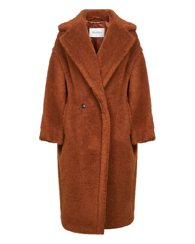 Max Mara Doppelreihiger Tedgirl Mantel mit Kragen - Braun Braun