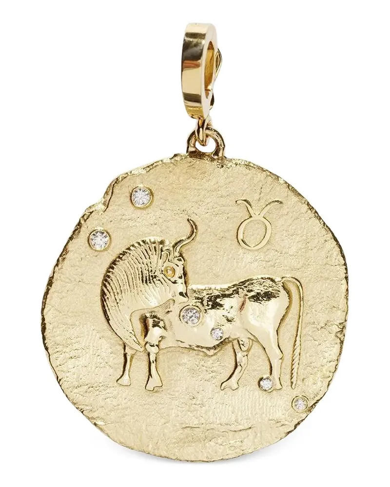 AZLEE 18kt Gelbgoldanhänger mit Diamant Gold