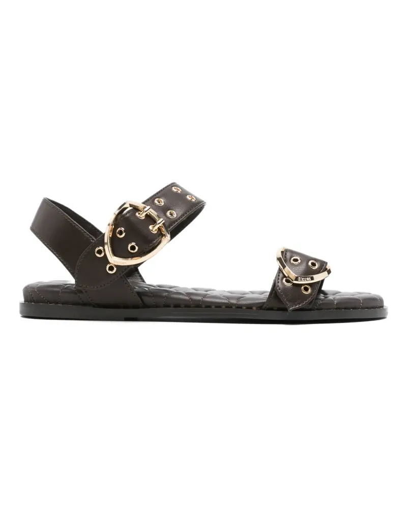 Blauer Sandalen mit Herzschnalle - Braun Braun