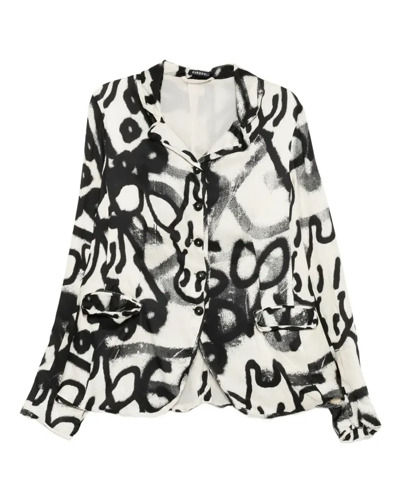 Studiorundholz graffiti-print blazer - Weiß Weiß