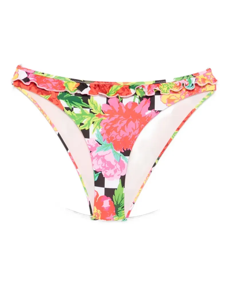 Moschino floral-print ruffled bikini bottoms - Rosa Rosa