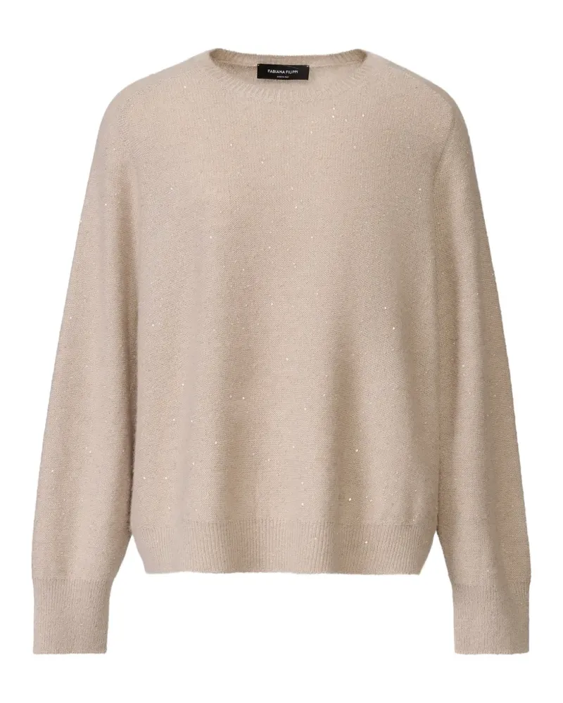 Fabiana Filippi sequin-embellished ribbed-trim sweater - Nude Nude
