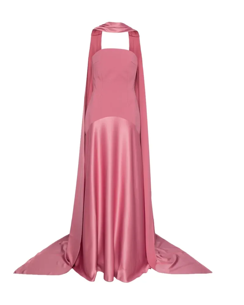 Solace London Mae scarf-detail strapless maxi dress - Rosa Rosa