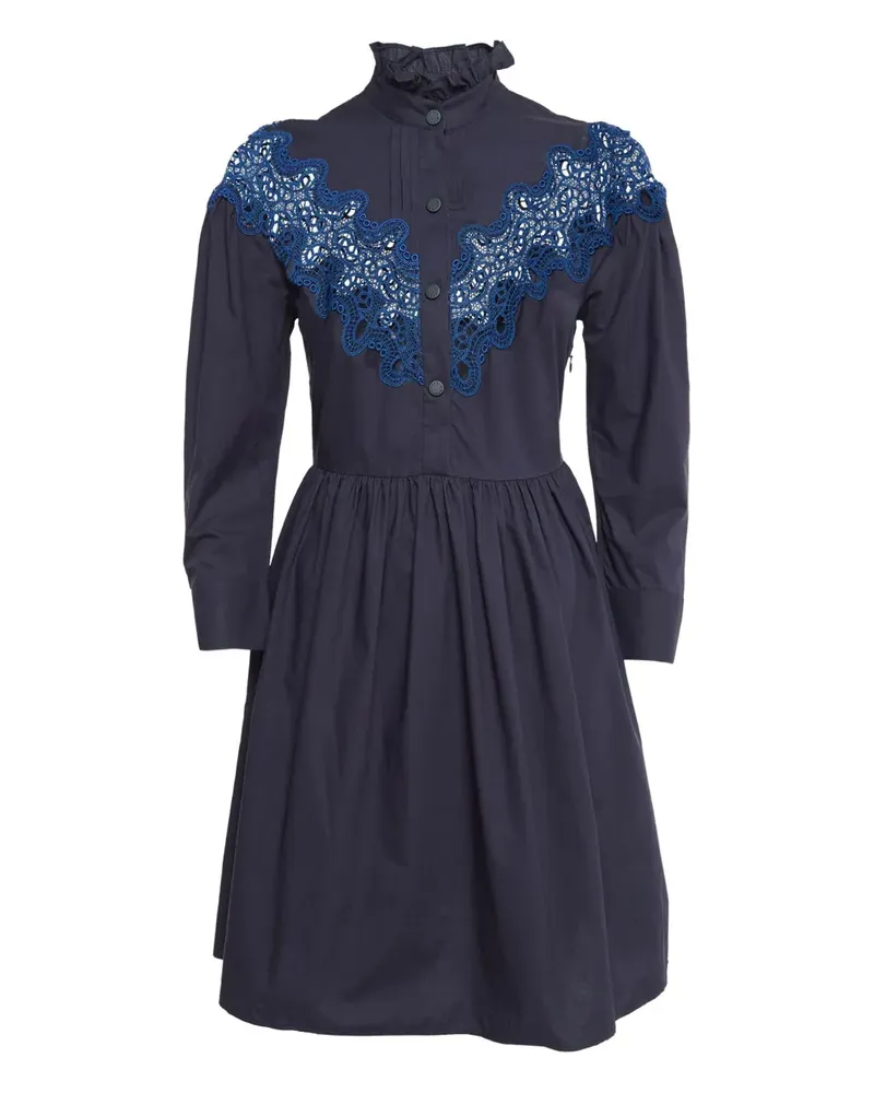 Sandro Pre-owned Minikleid mit Spitzenpasse - Blau Blau