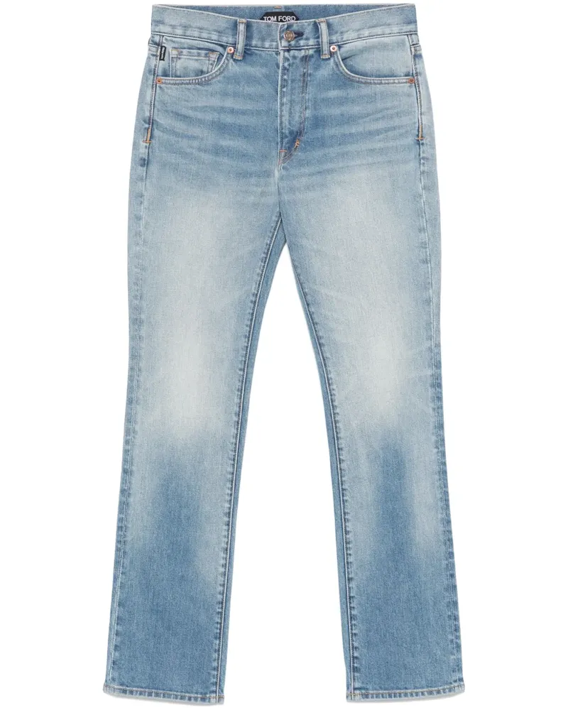 Tom Ford Tapered-Jeans mit Logo-Patch - Blau Blau