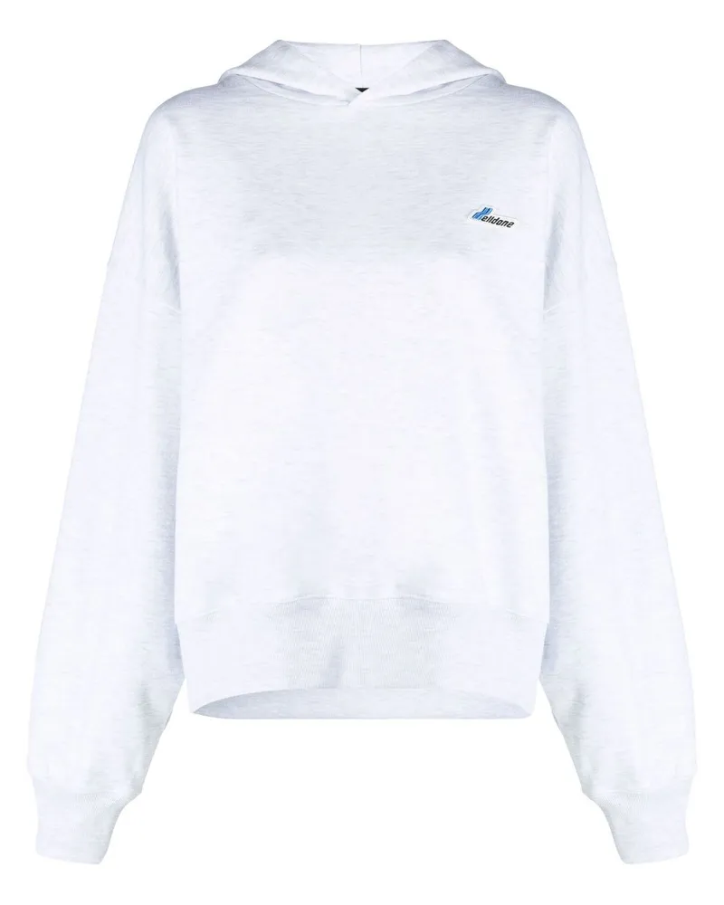 WE 11 DONE Bestickter Oversized-Hoodie - Grau Grau
