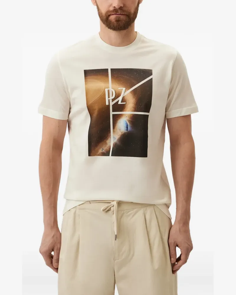 Pal Zileri T-Shirt mit grafischem Print - Nude Nude