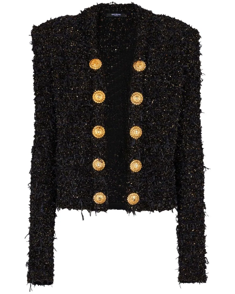 Balmain Edge-to-Edge Jacke - Schwarz Schwarz
