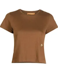 REJINA PYO Cropped-T-Shirt Braun