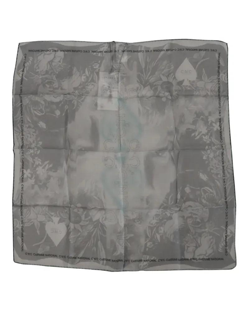 CoSTUME NATIONAL Seidenschal mit Blumenprint - Grau Grau