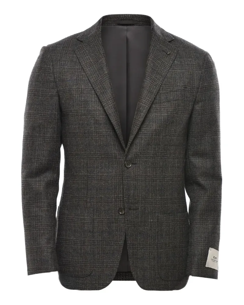 Corneliani checked single-breasted blazer - Braun Braun