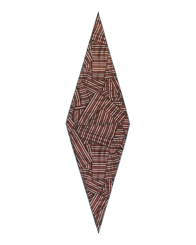 Ermenegildo Zegna striped diamond-shaped scarf - Braun Braun