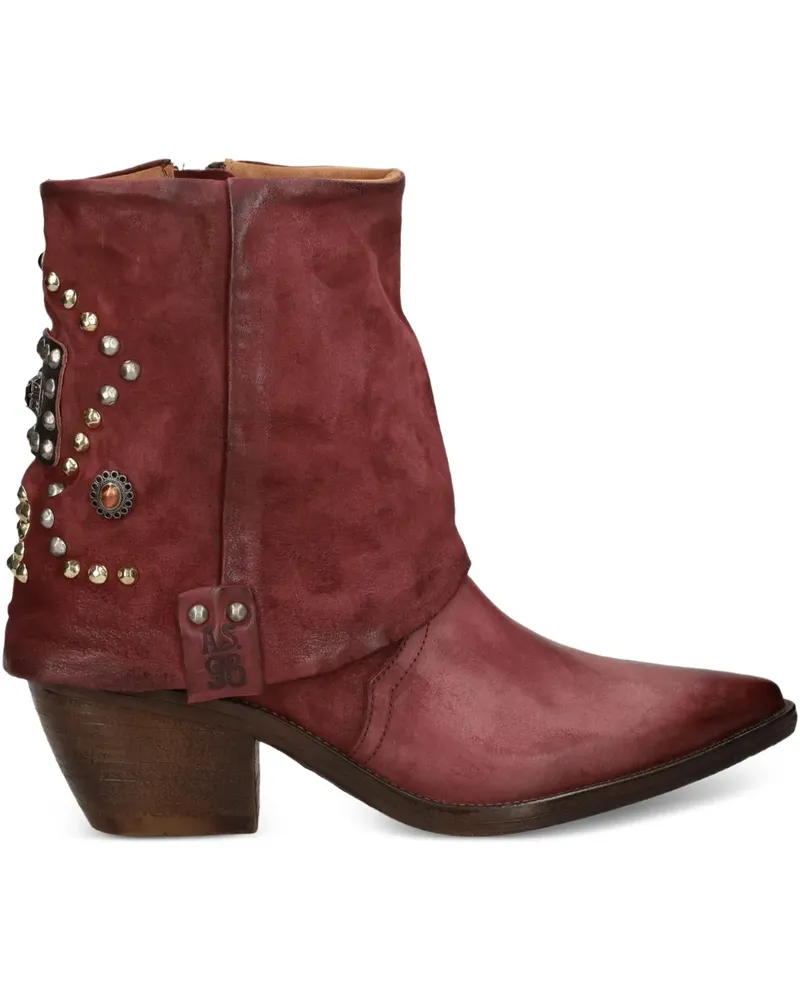 A.S.98 Stiefel mit Nieten - Rot Rot
