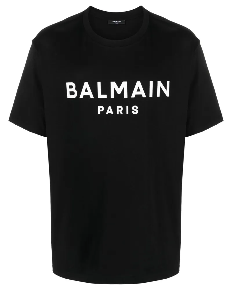 Balmain T-Shirt mit Logo-Print - Schwarz Schwarz