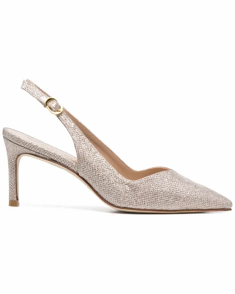 Stuart Weitzman Edith Glitter Pumps - Nude Nude