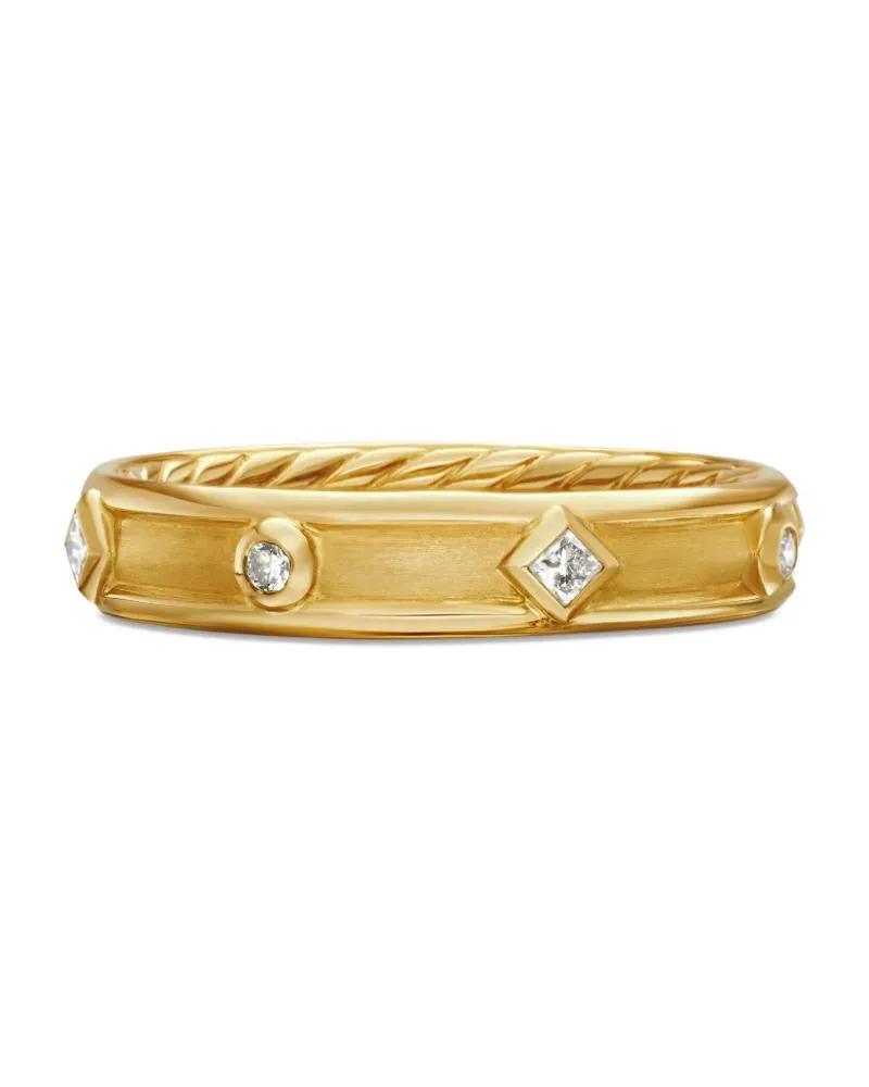 David Yurman 18kt Modern Renaissance Gelbgoldring mit Diamanten 4mm Gold