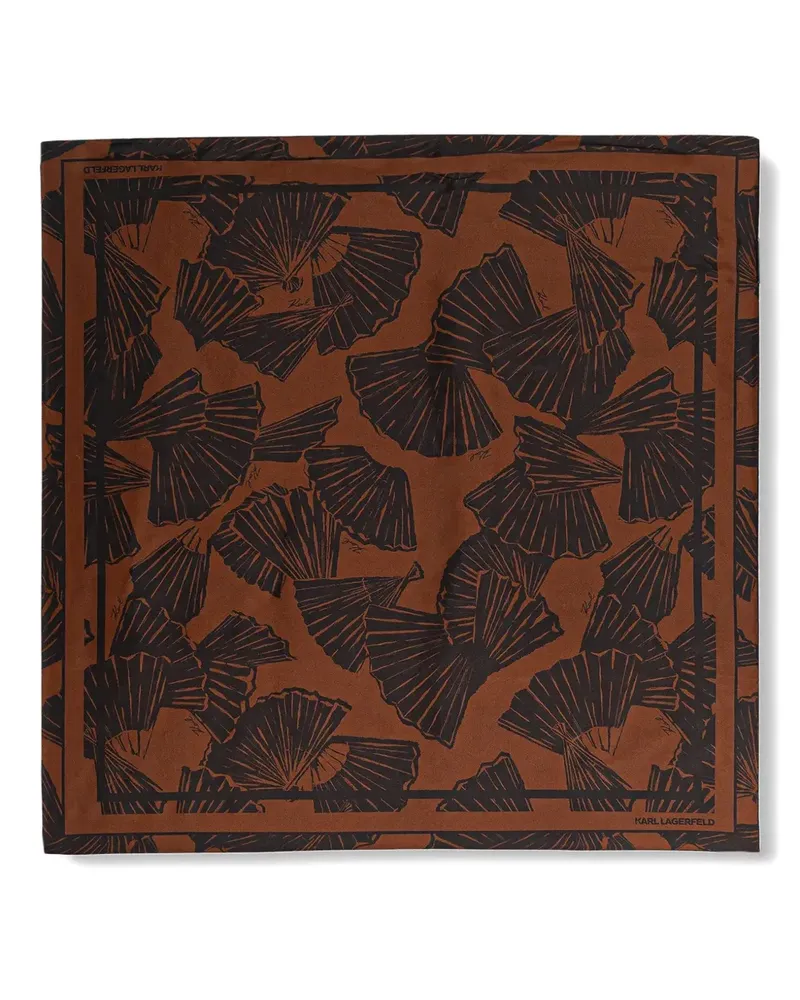 Karl Lagerfeld graphic-print scarf - Braun Braun