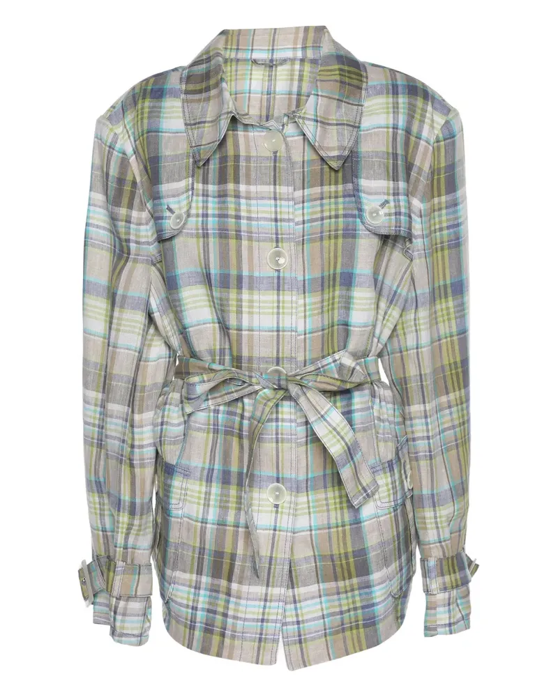 Basler Leinenjacke mit Check - Grün Grün