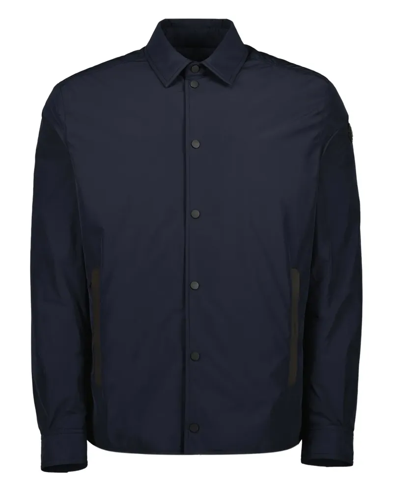 Moncler quilted logo-patch jacket - Blau Blau