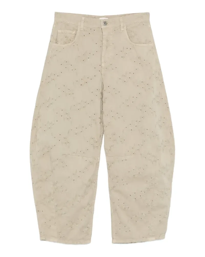 Liu Jo logo detail floral trousers - Nude Nude