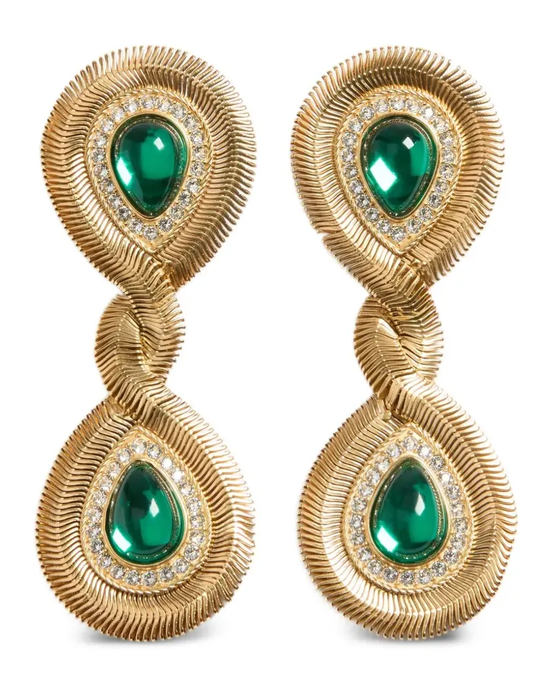 Valentino Garavani Pas Plus earrings in metal, resin, and Swarovski® crystals - Gold Gold