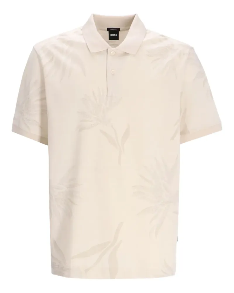 HUGO BOSS Paris Poloshirt mit Blumenmuster - Nude Nude