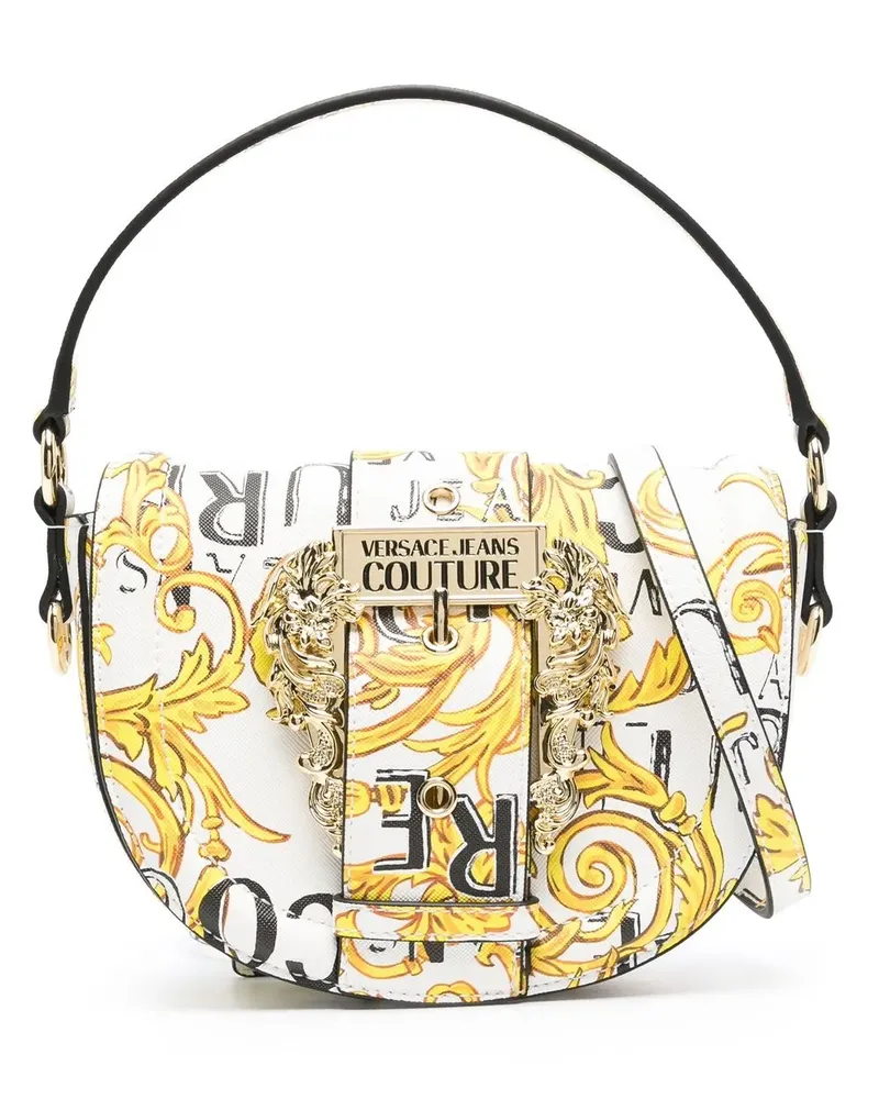 Versace Jeans Schultertasche mit Couture-Print - Weiß Weiß