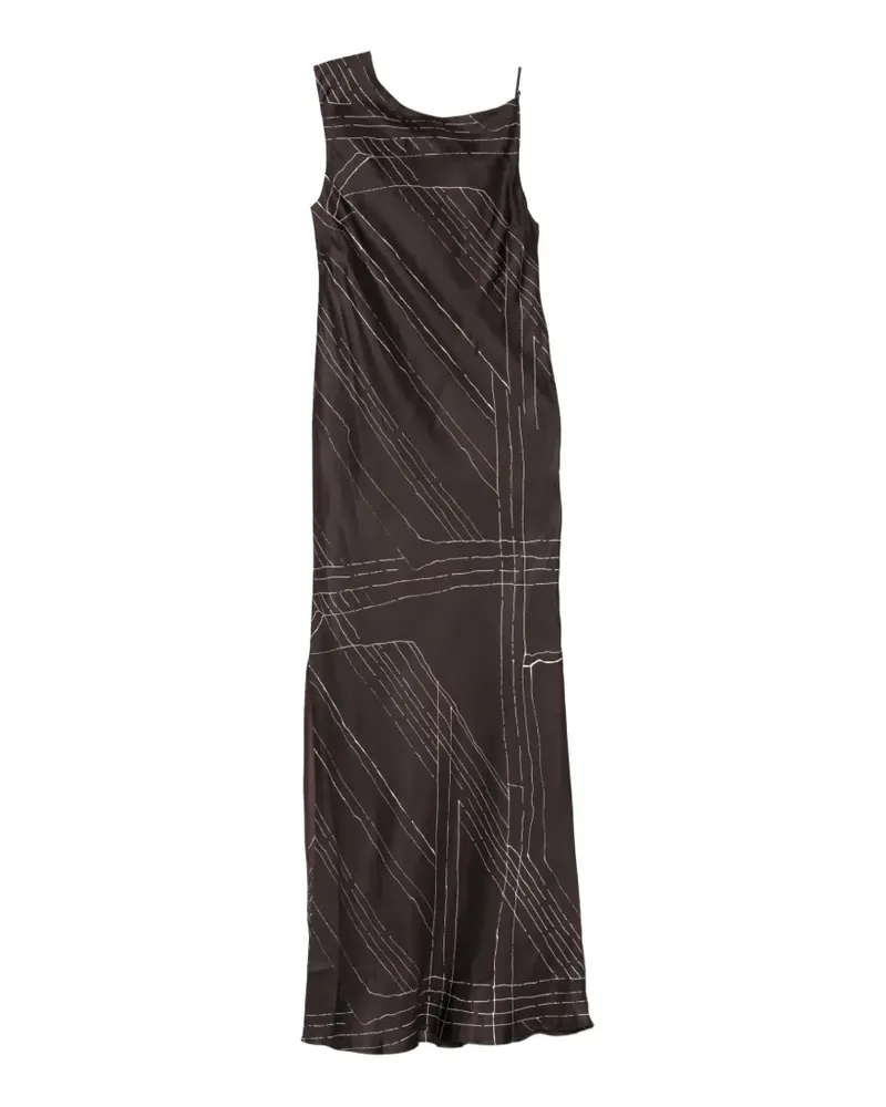 ALYSI asymmetric-neck maxi dress - Braun Braun