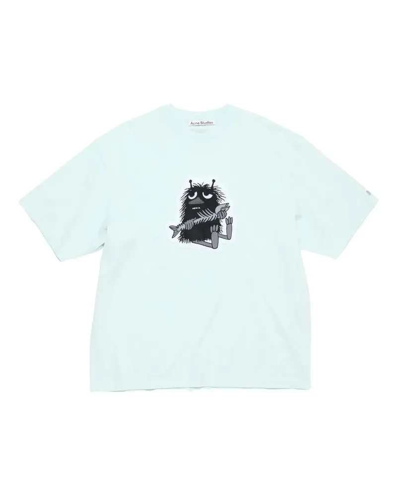 Acne Studios T-Shirt mit grafischem Print - Blau Blau