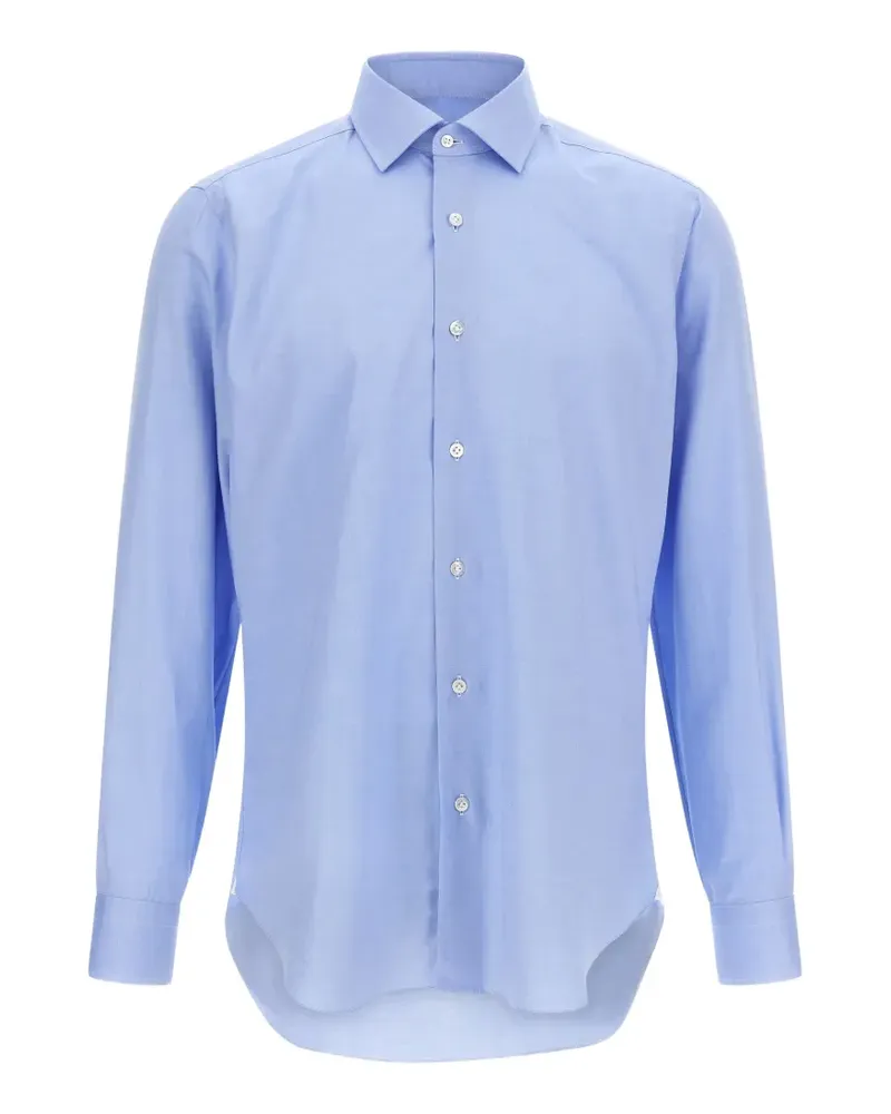 BARBA Oxford-Hemd aus Baumwolle - Blau Blau