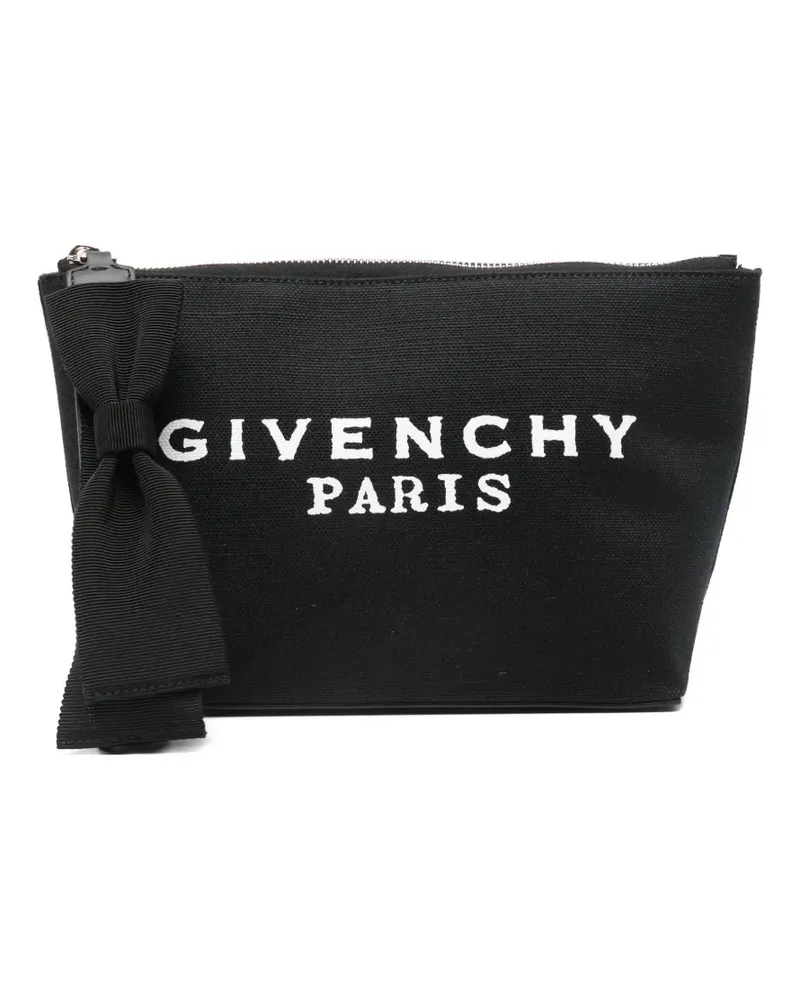 Givenchy bow-detailed logo clutch bag - Schwarz Schwarz