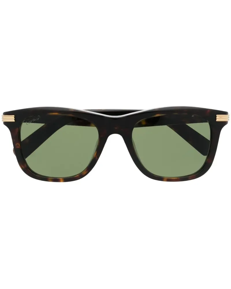 Cartier Eckige Sonnenbrille in Schildpattoptik - Braun Braun
