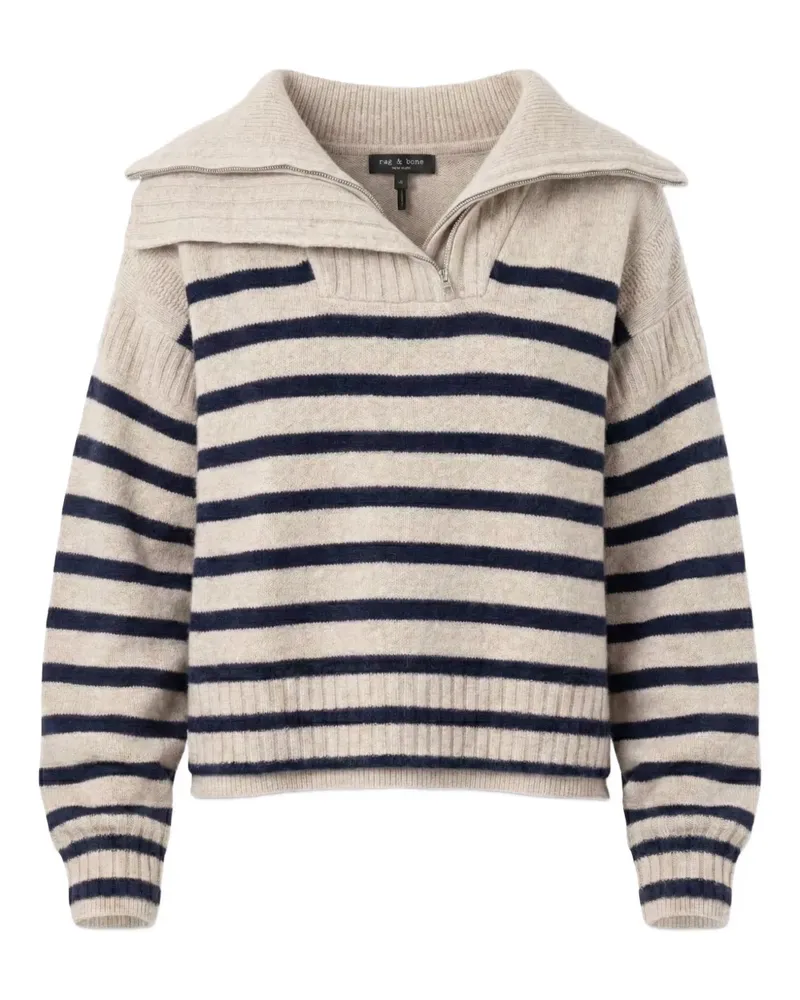 Rag & Bone striped zipped sweater - Nude Nude