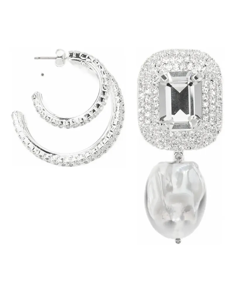 Magda Butrym crystal-embellished mismatched earrings - Silber Silber