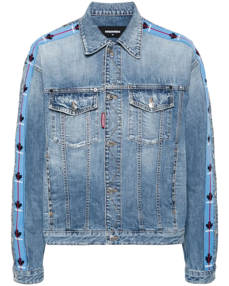 Dsquared2 Dan Jeansjacke mit Logo-Einsätzen - Blau Blau