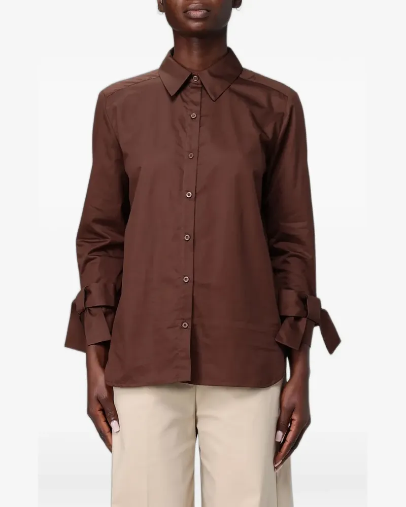 Hanita bow-detail shirt - Braun Braun