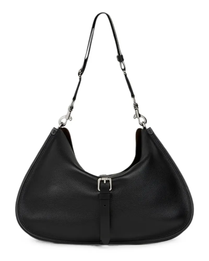 Etro maxi tumbled leather Pony bag - Schwarz Schwarz