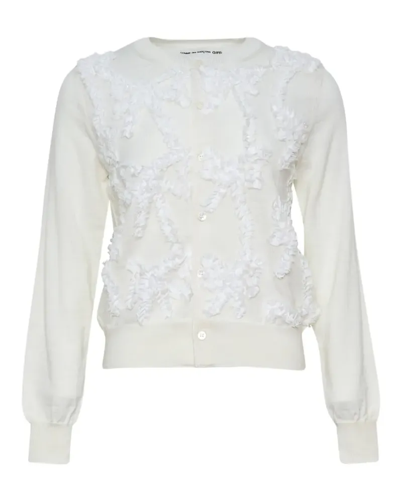 Comme des Garçons ruffled wool cardigan - Weiß Weiß