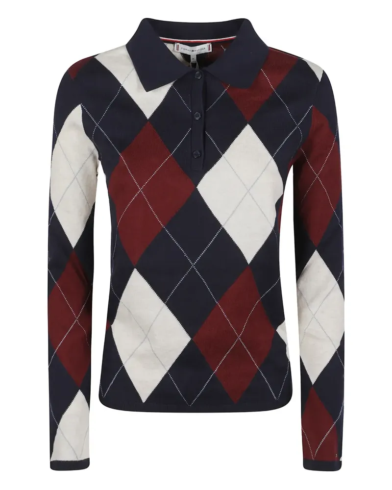 Tommy Hilfiger argyle cotton polo knit - Blau Blau