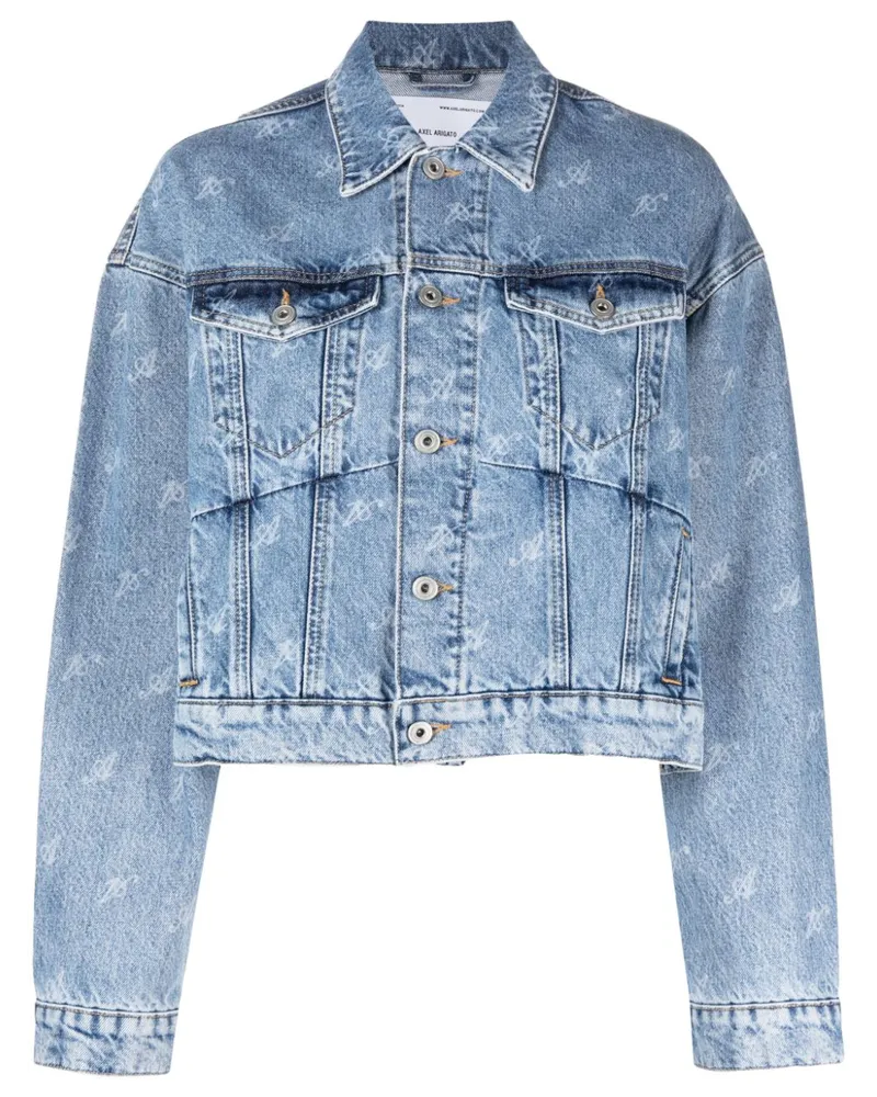 Axel Arigato Cropped-Jeansjacke Blau