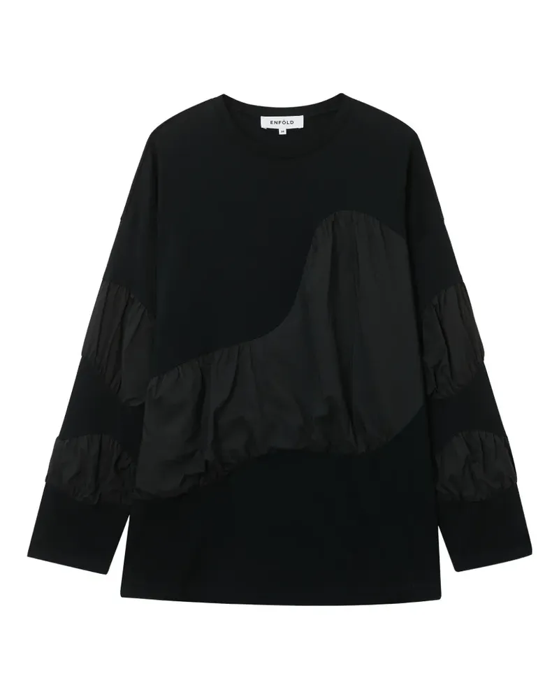 ENFÖLD panelled long-sleeve top - Schwarz Schwarz