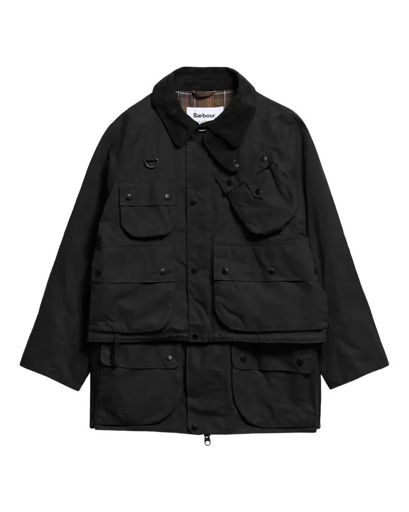 Barbour Jacke mit Klappentasche - Schwarz Schwarz
