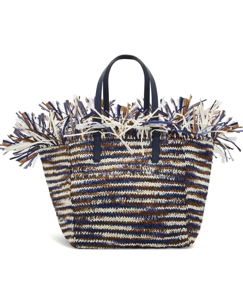 Oscar de la Renta Gestreifter Shopper - Blau Blau