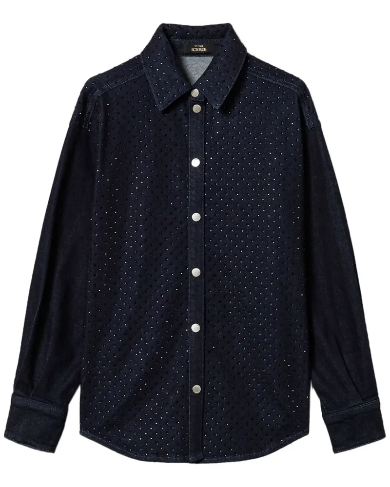 Twin-Set Strassverziertes Hemd - Blau Blau