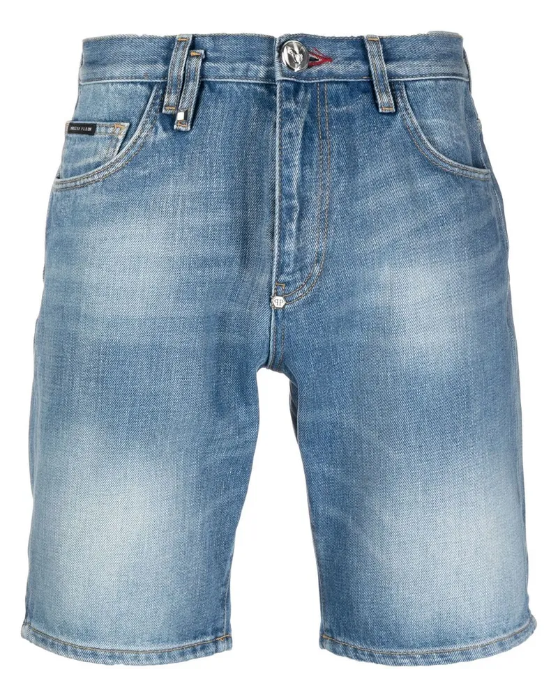Philipp Plein Ausgeblichene Jeans-Shorts - Blau Blau
