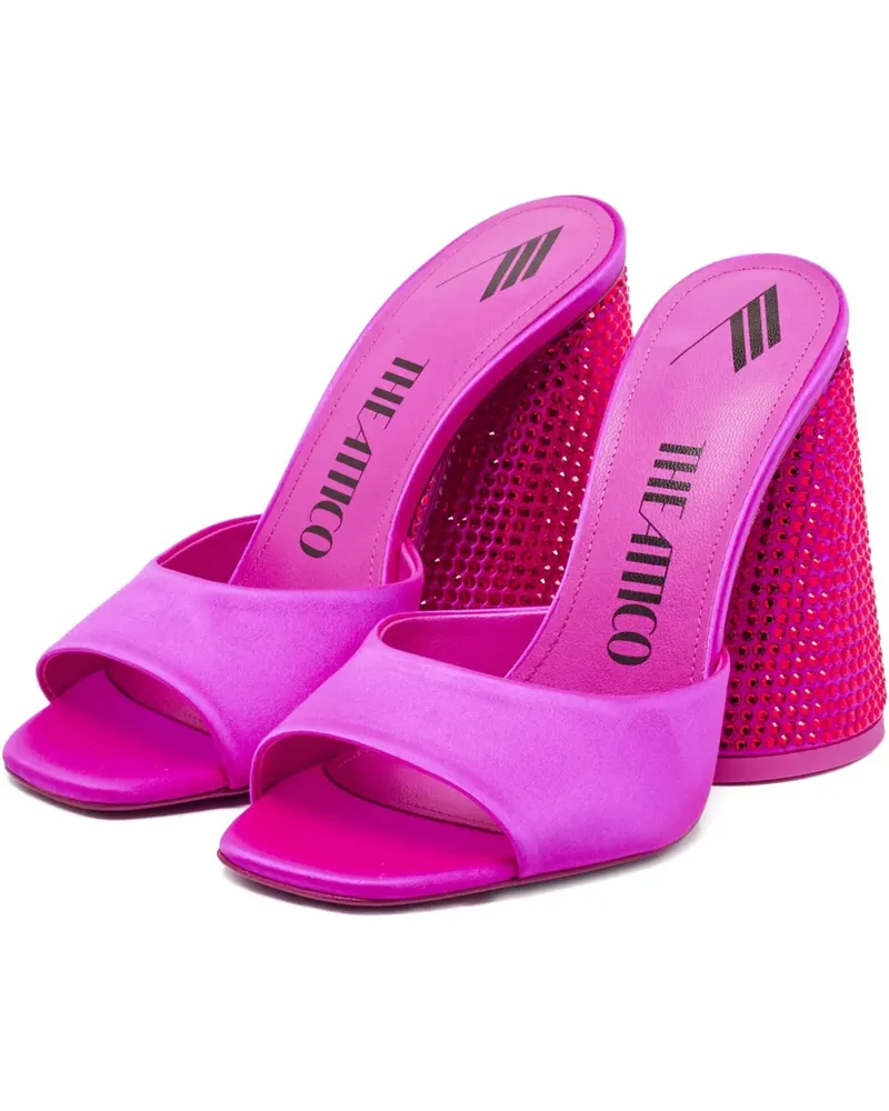 ATTICO Satin-Mules mit Kristallen - Rosa Rosa
