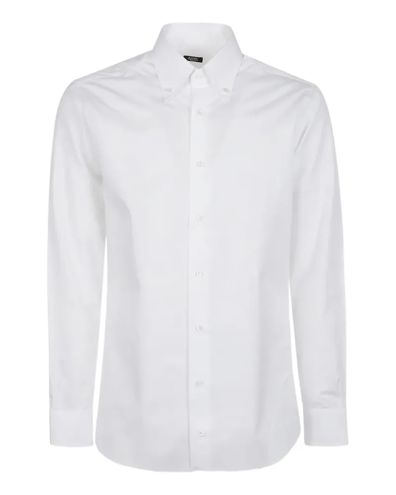 BARBA Hemd mit Button-down-Kragen - Weiß Weiß