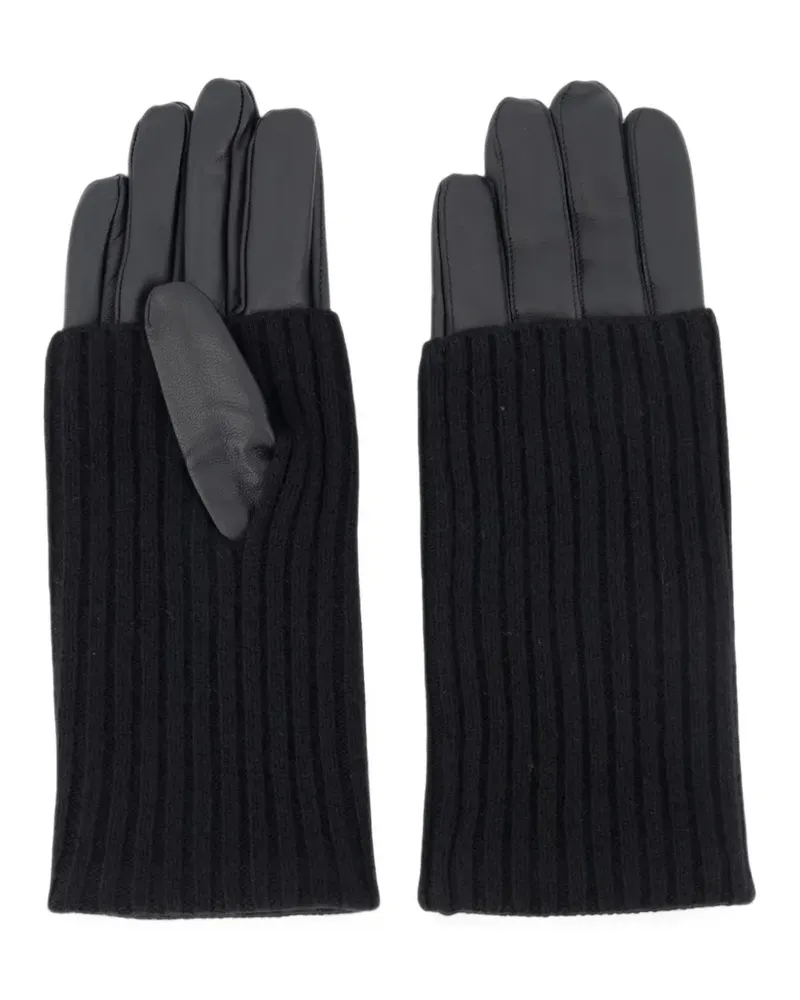 Samsøe & Samsøe Salaras ribbed-knit gloves - Schwarz Schwarz