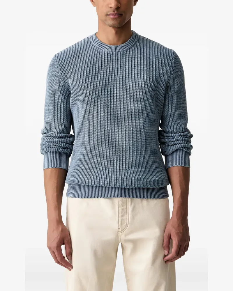 Guess ribbed-knit logo-patch sweater - Blau Blau
