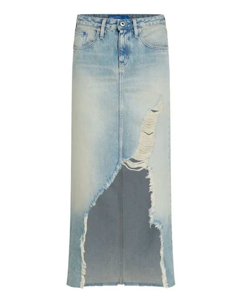 Karl Lagerfeld Ausgefranster Jeans-Maxirock - Blau Blau